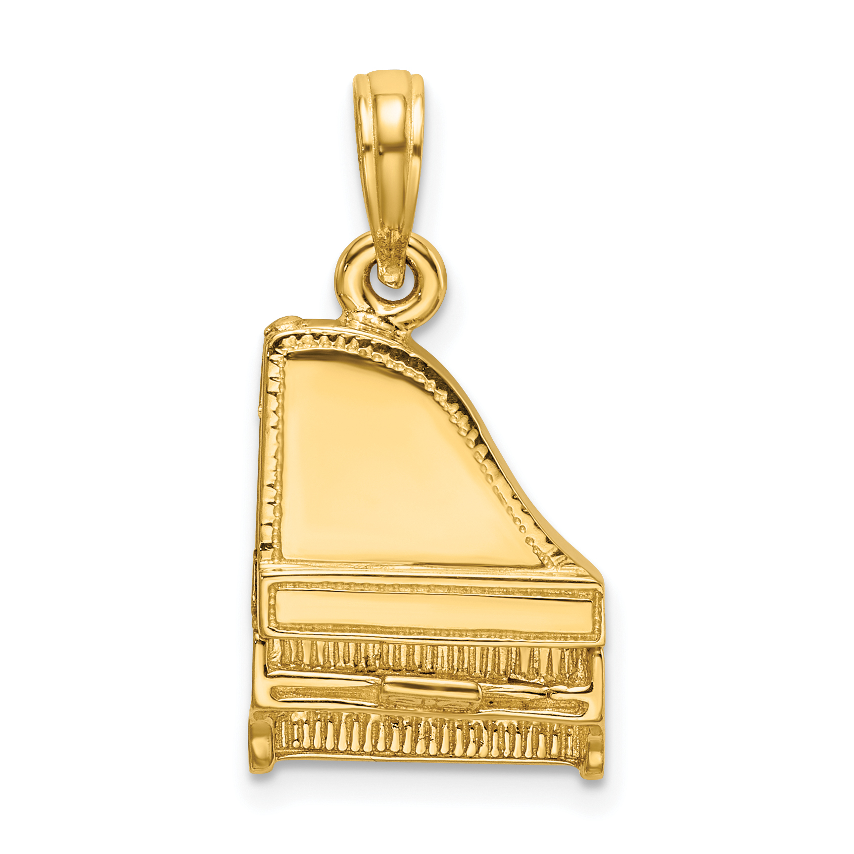 14K 3-D Grand Piano Top Opens Charm (K7236)