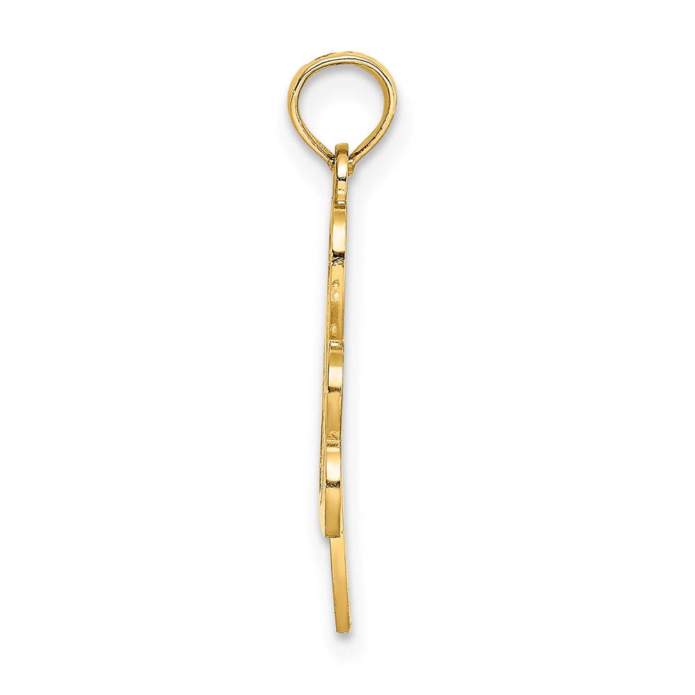 14K Filigree 3-Leaf Clover Charm (K7242)