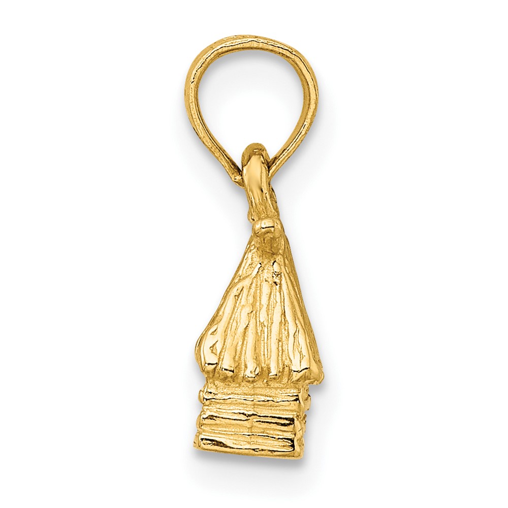 14K 3-D Bungalow Island Hut Charm (K7249)
