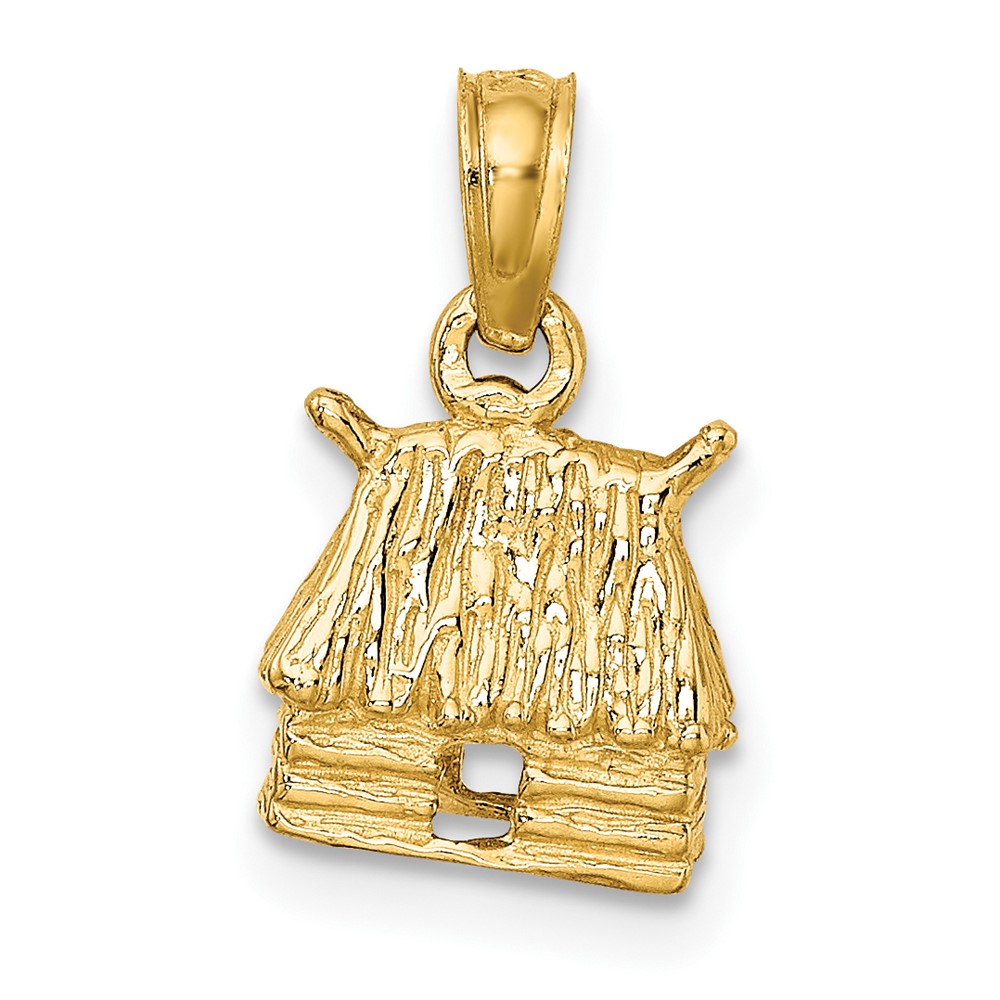 14K 3-D Bungalow Island Hut Charm (K7249)