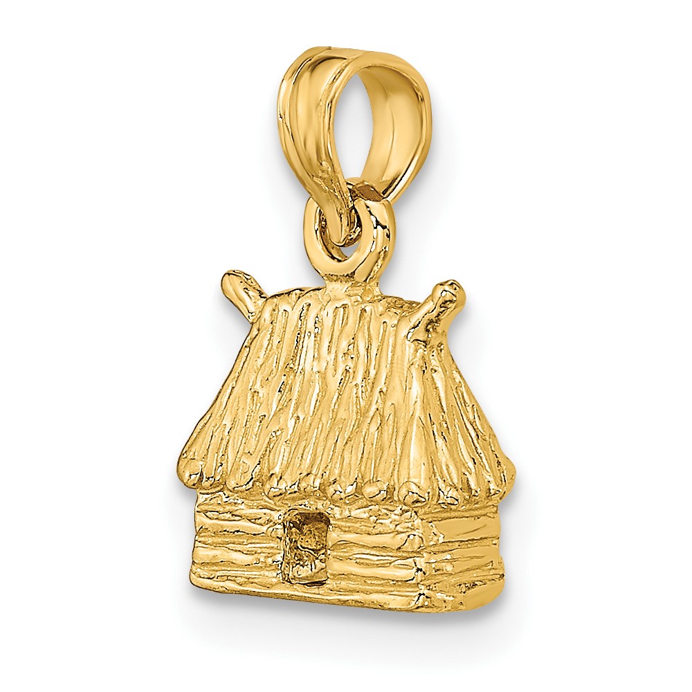 14K 3-D Bungalow Island Hut Charm (K7249)
