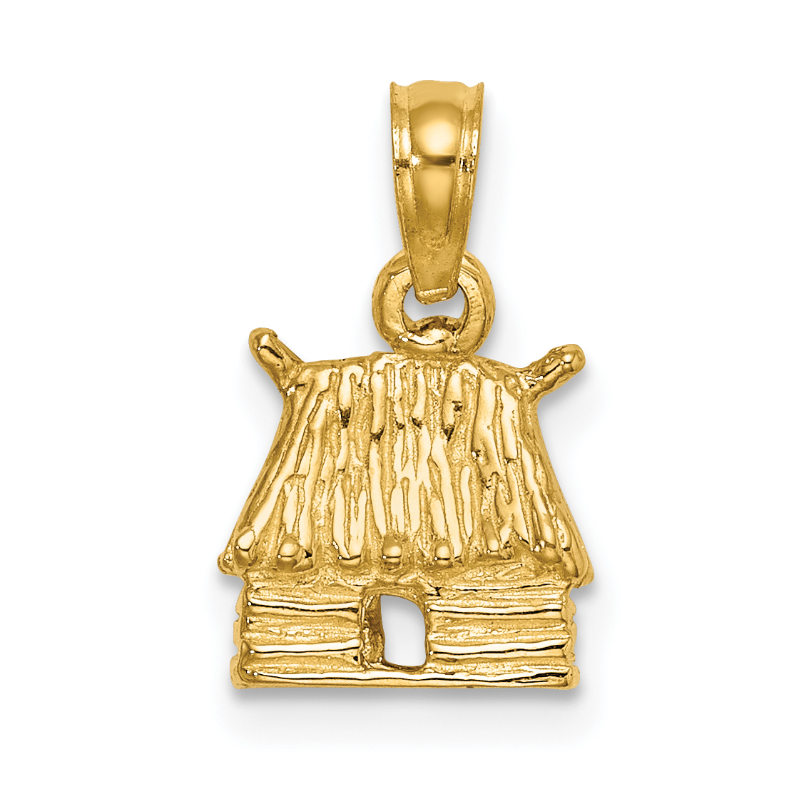 14K 3-D Bungalow Island Hut Charm (K7249)