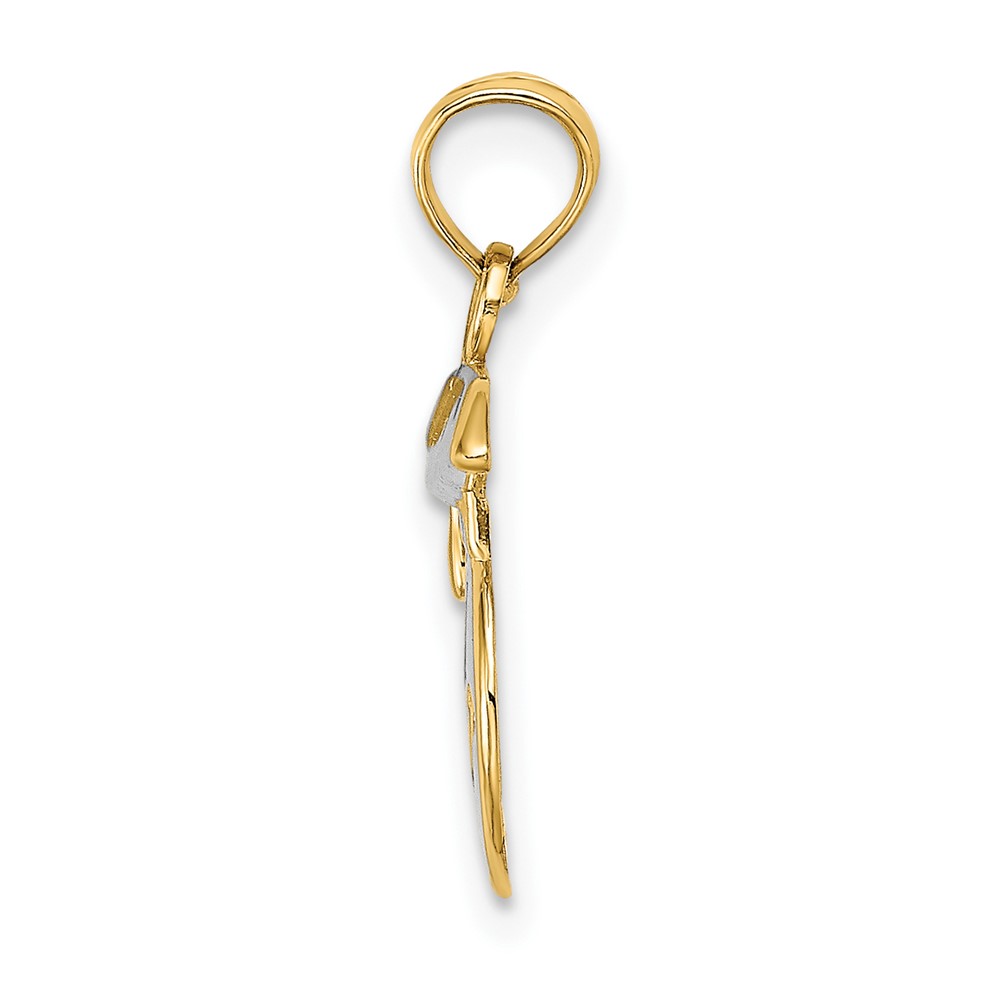 14K Polished Smiley Face w/ Graduation Cap Charm (K7250)