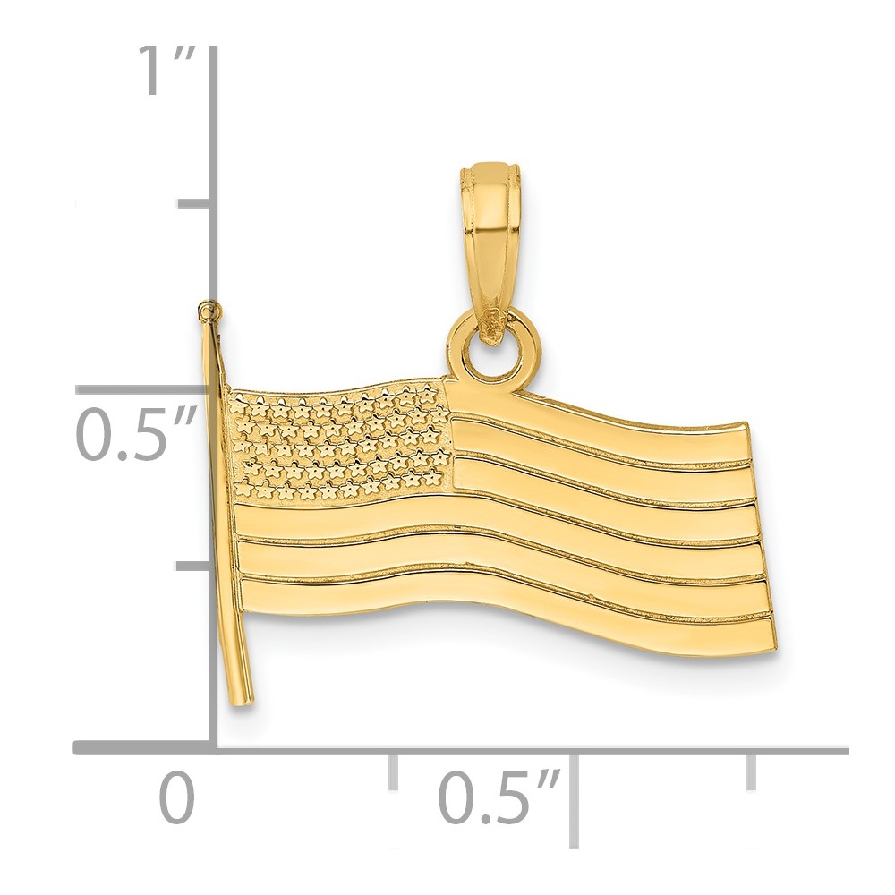 14K American Flag Charm (K7255)