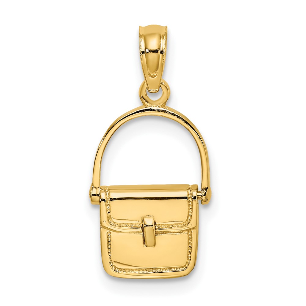 14K 3-D Moveable Polished Purse Charm (K7265)
