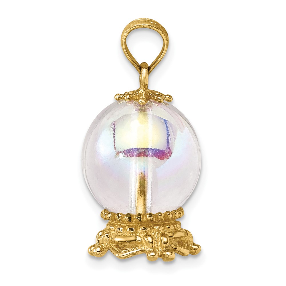 14K 3D Crystal Ball Charm (K7296)