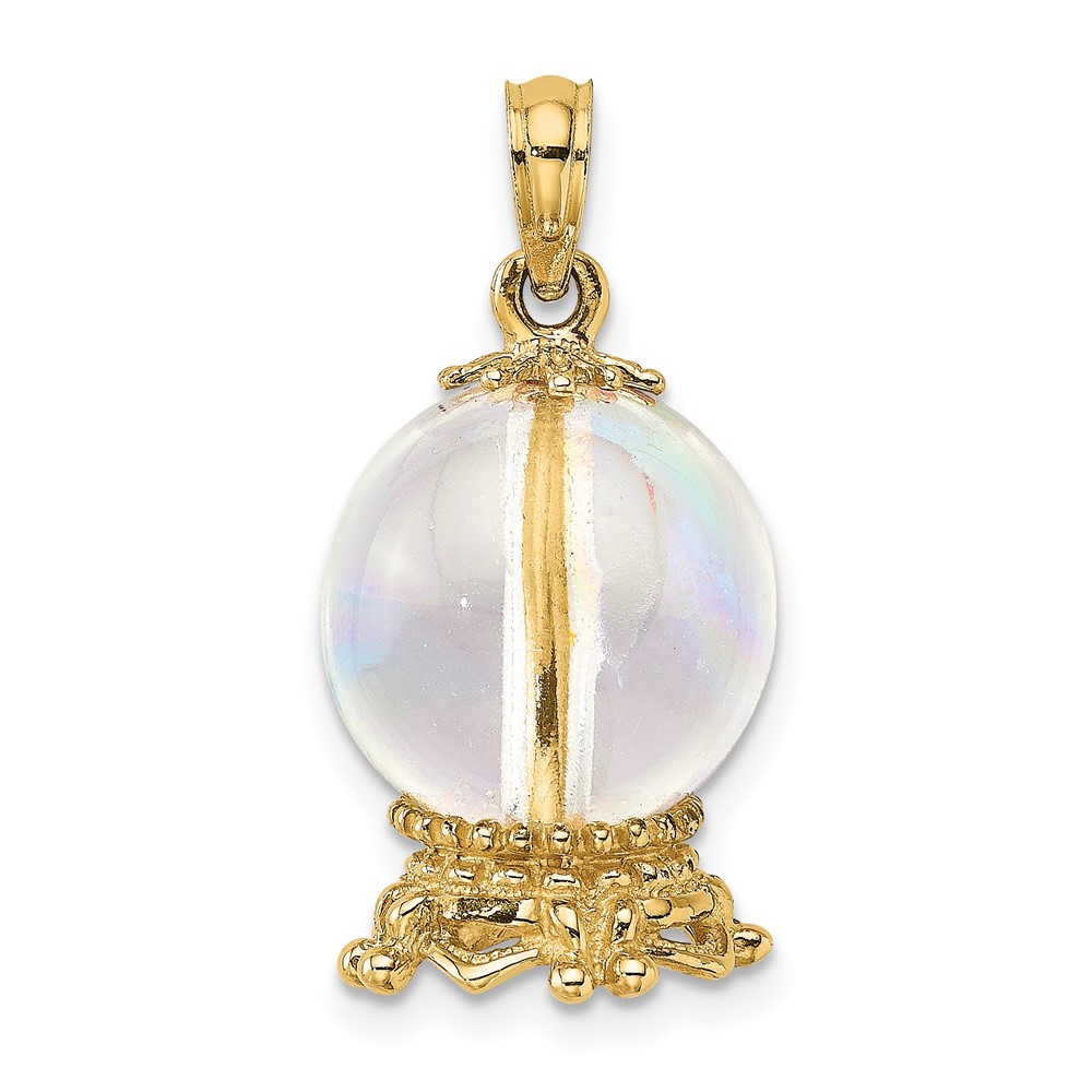 14K 3D Crystal Ball Charm (K7296)