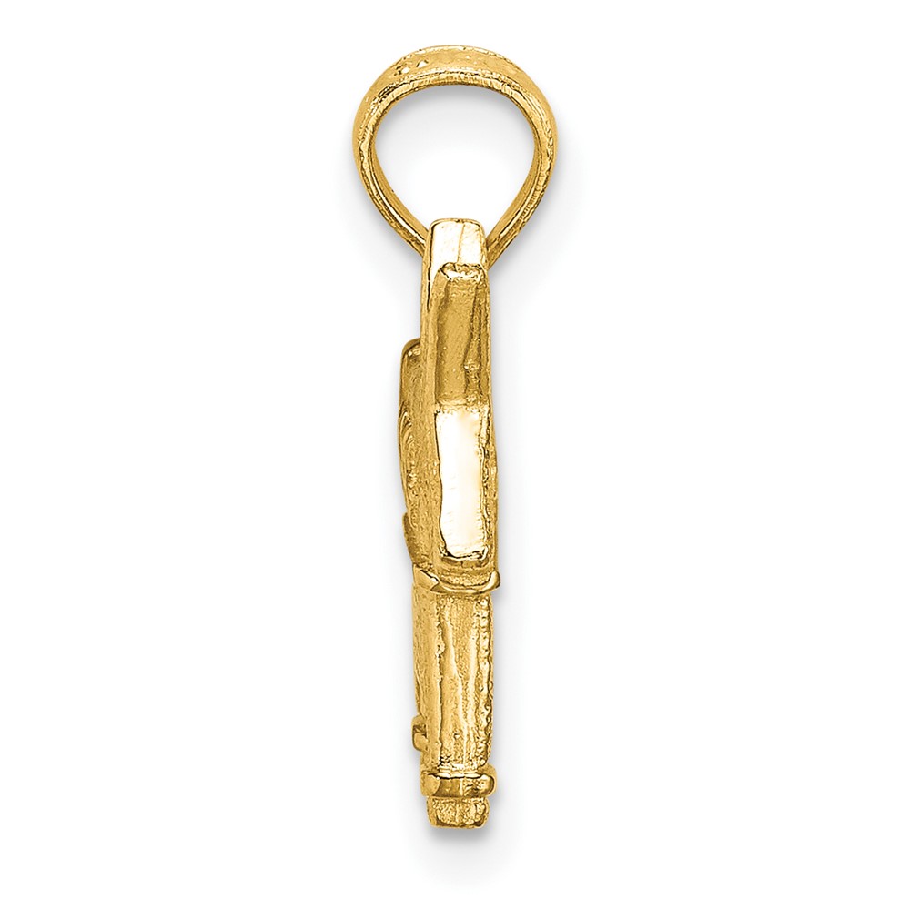 14K 3-D Textured Democratic Donkey Charm (K7298)