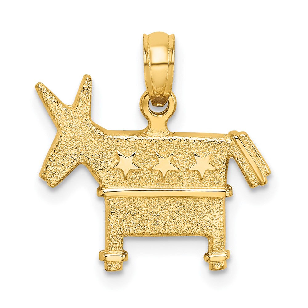 14K 3-D Textured Democratic Donkey Charm (K7298)