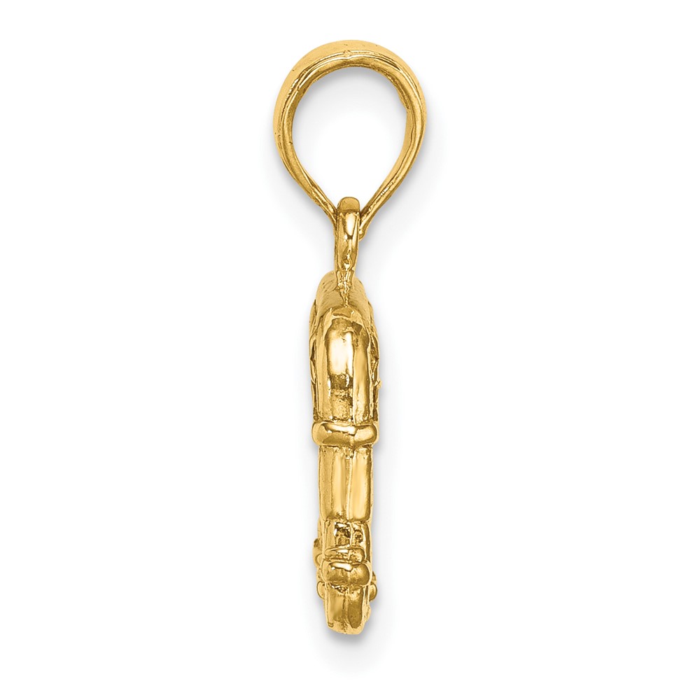 14K 3-D Textured Republican Elephant Charm (K7300)