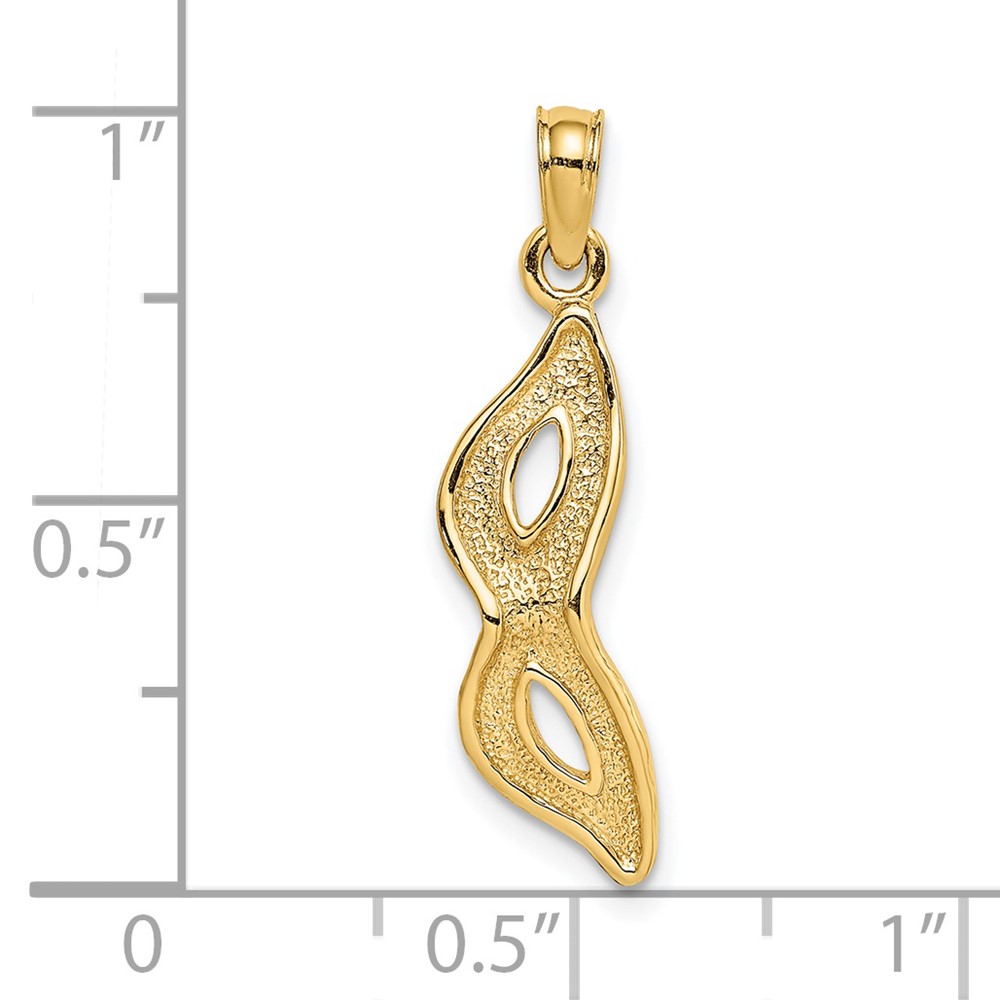 14K 3-D Beveled Masquerade Mask Charm (K7315)