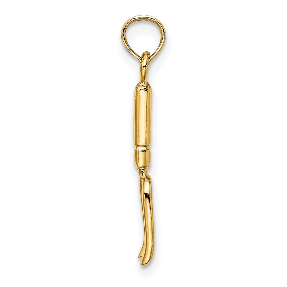 14K 3-D  Fork Garden Tool Charm (K7318)