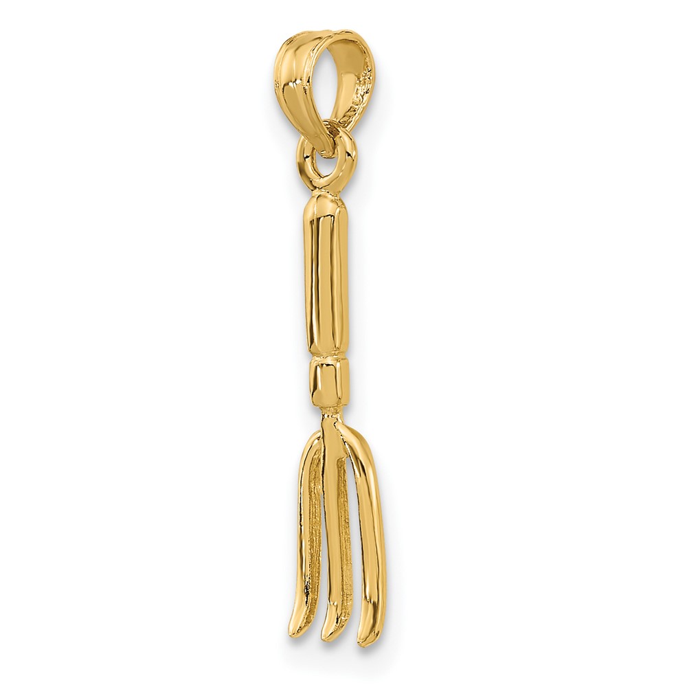 14K 3-D  Fork Garden Tool Charm (K7318)