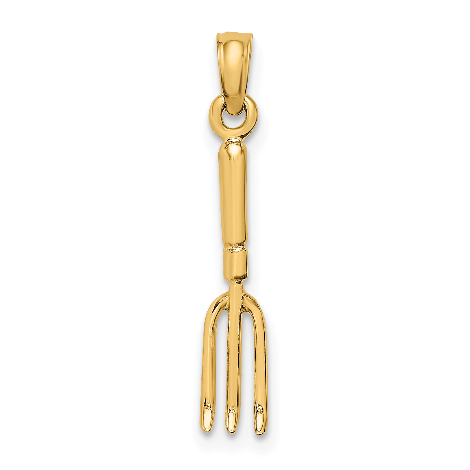 14K 3-D  Fork Garden Tool Charm (K7318)