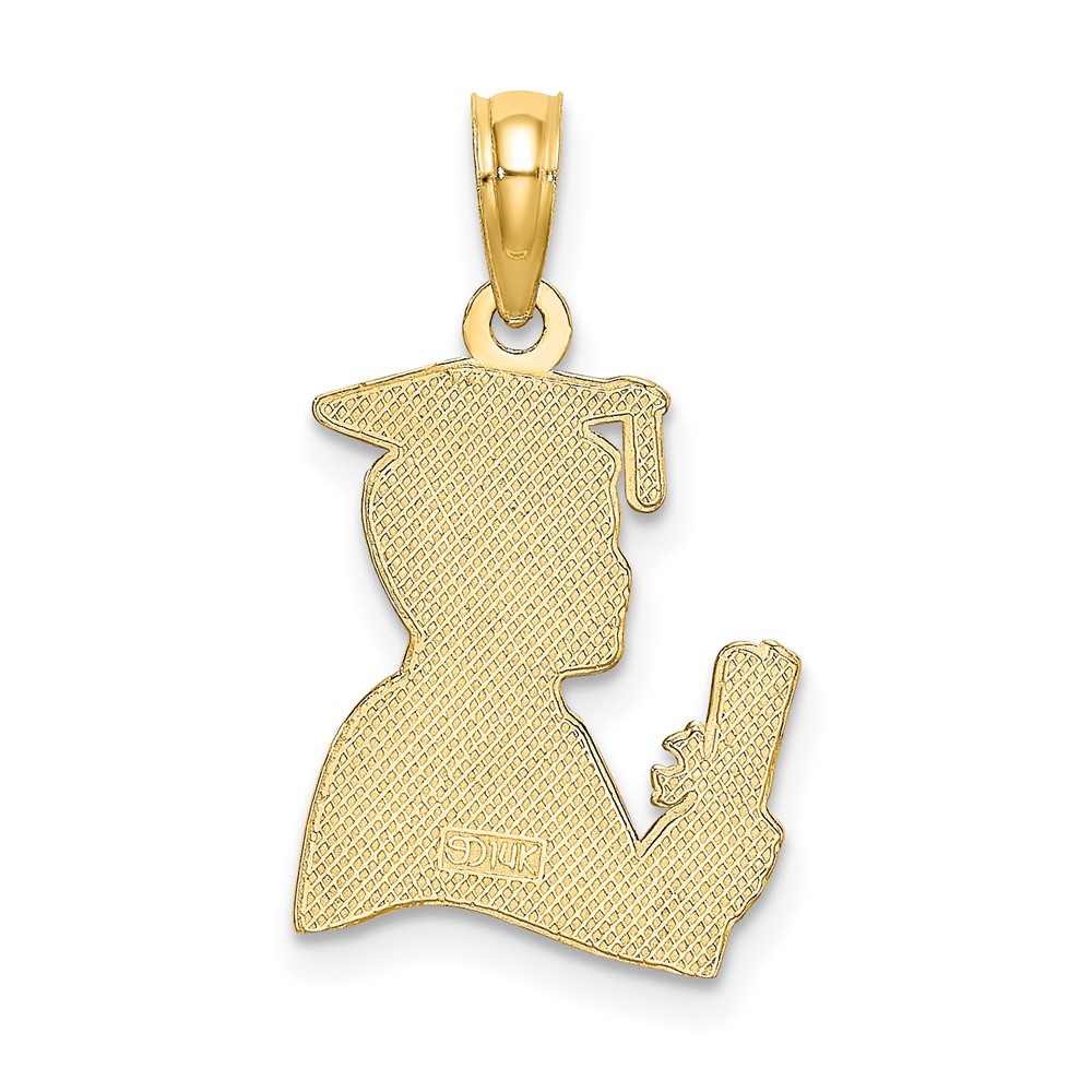 14K Polished Male Graduation Profile Charm (K7324)