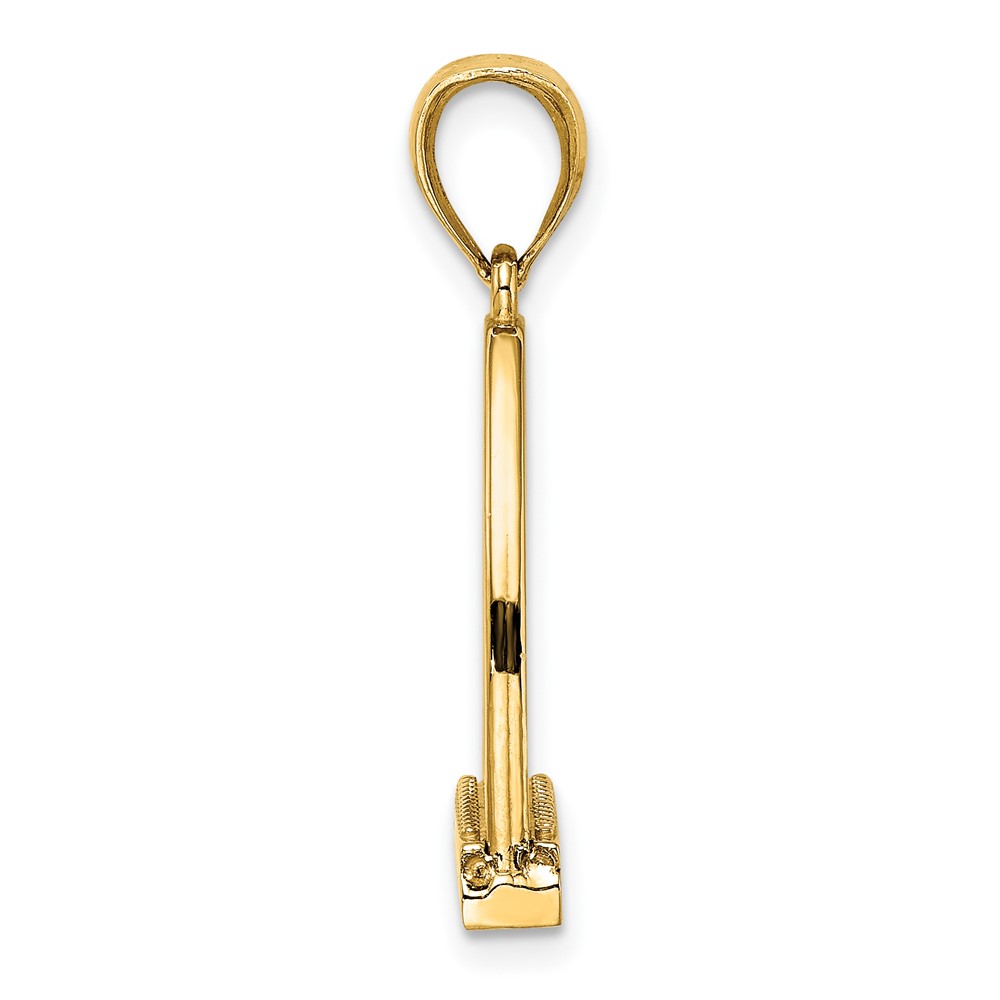 14K 3-D and Polished Large Horse Stirrup Charm (K7326)