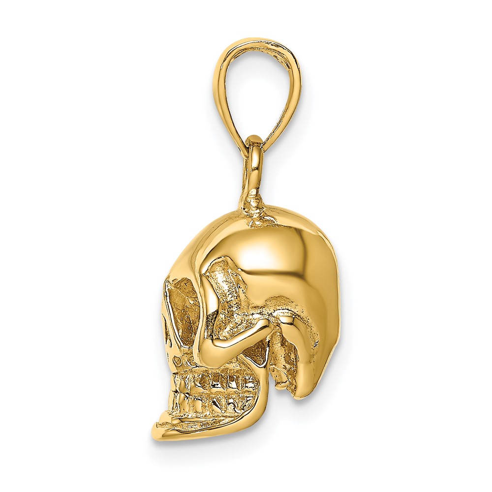 14K 3-D Polished Skull Pendant (K7328)