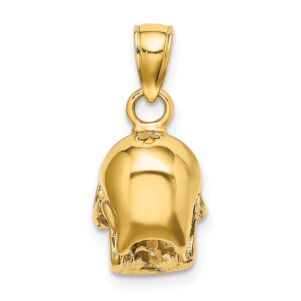 14K 3-D Polished Skull Pendant (K7328)