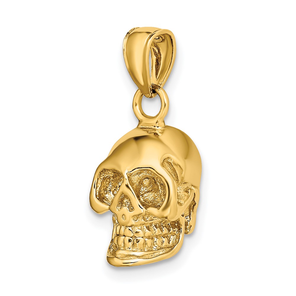 14K 3-D Polished Skull Pendant (K7328)