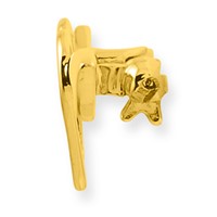 14K and White Rhodium Polished Heart Pin view 2