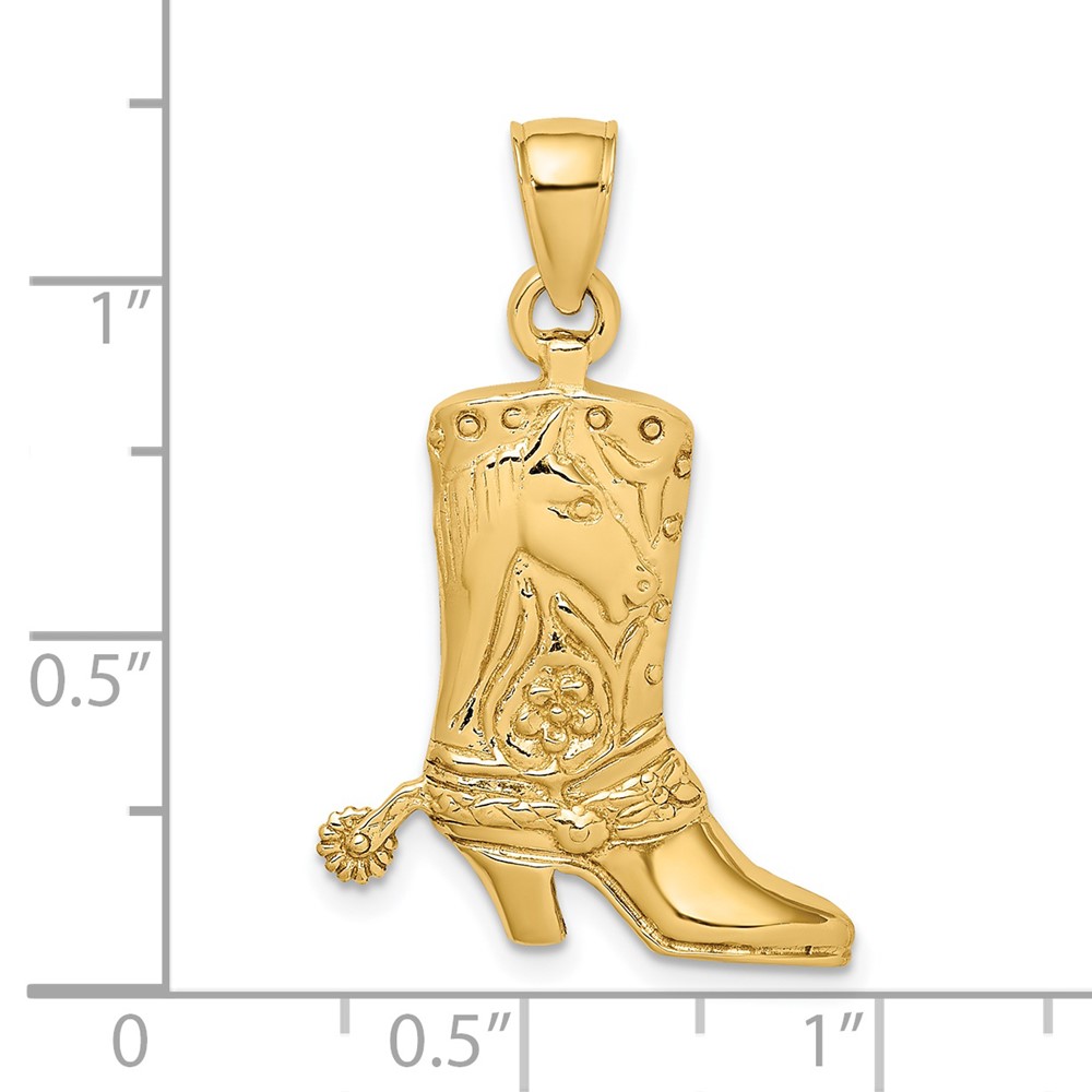 14K Cowboy Boot with Spur Charm (K7330)