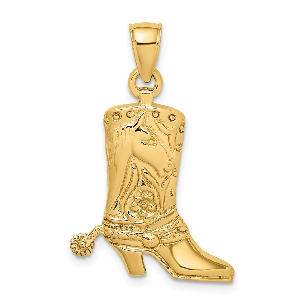 14K Cowboy Boot with Spur Charm (K7330)