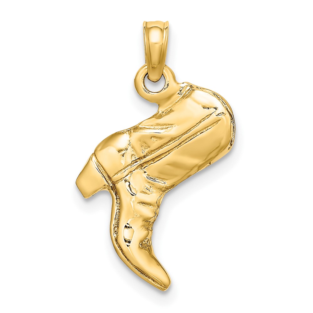 14K 3-D Cowboy Boot Charm (K7331)