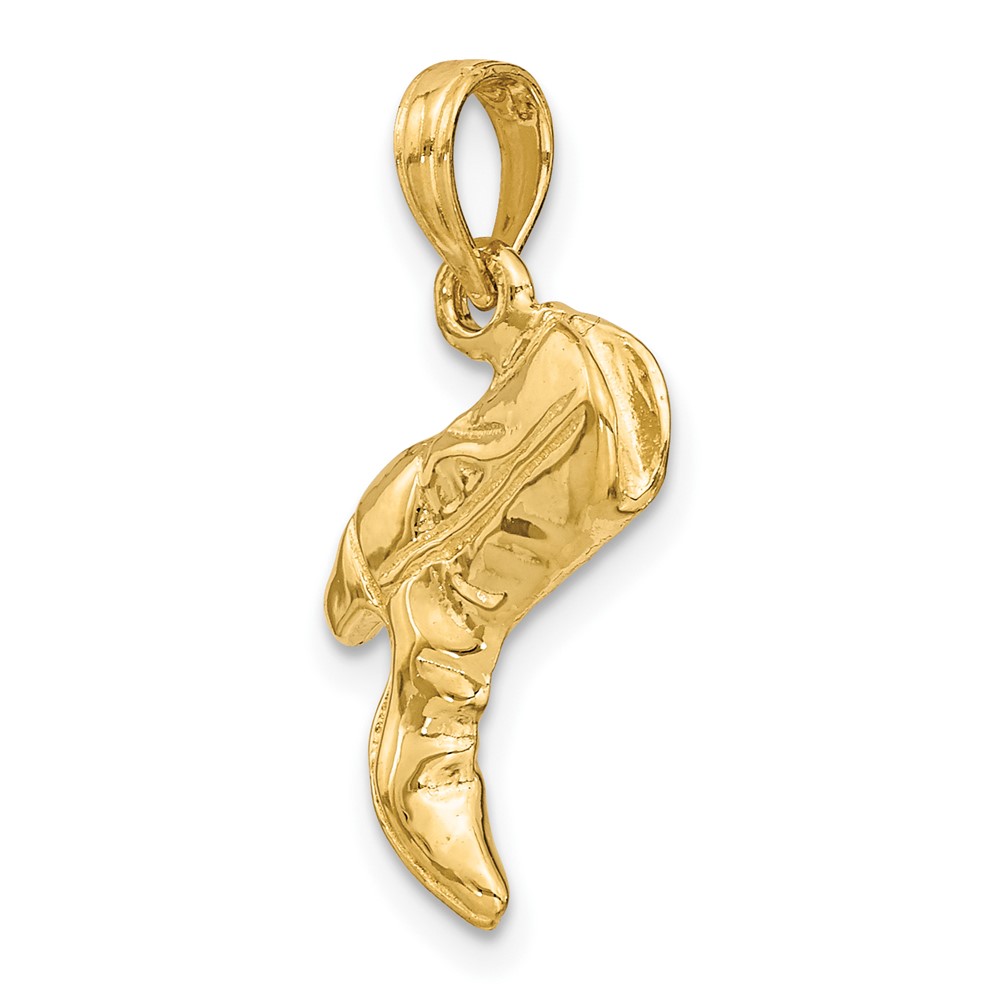 14K 3-D Cowboy Boot Charm (K7331)