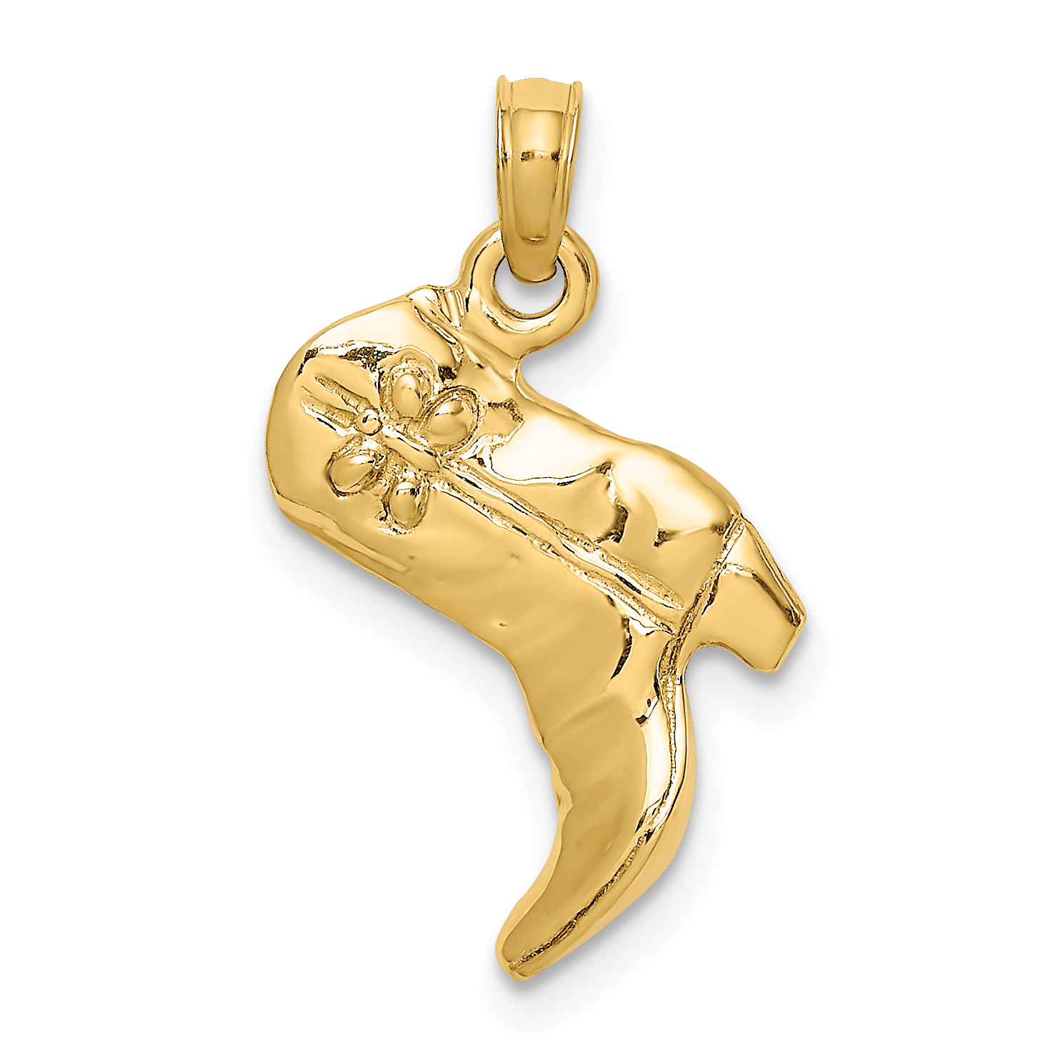 14K 3-D Cowboy Boot Charm (K7331)