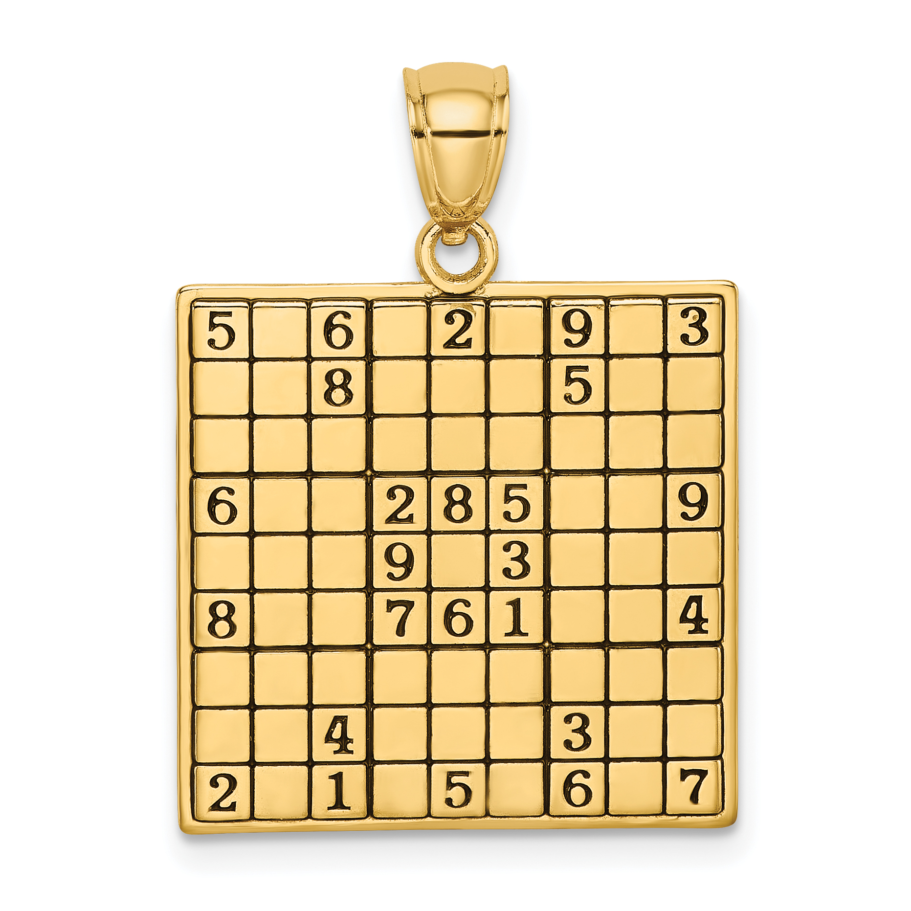 14K Polished Antiqued Sudoku Game Board Charm K7334 EBay
