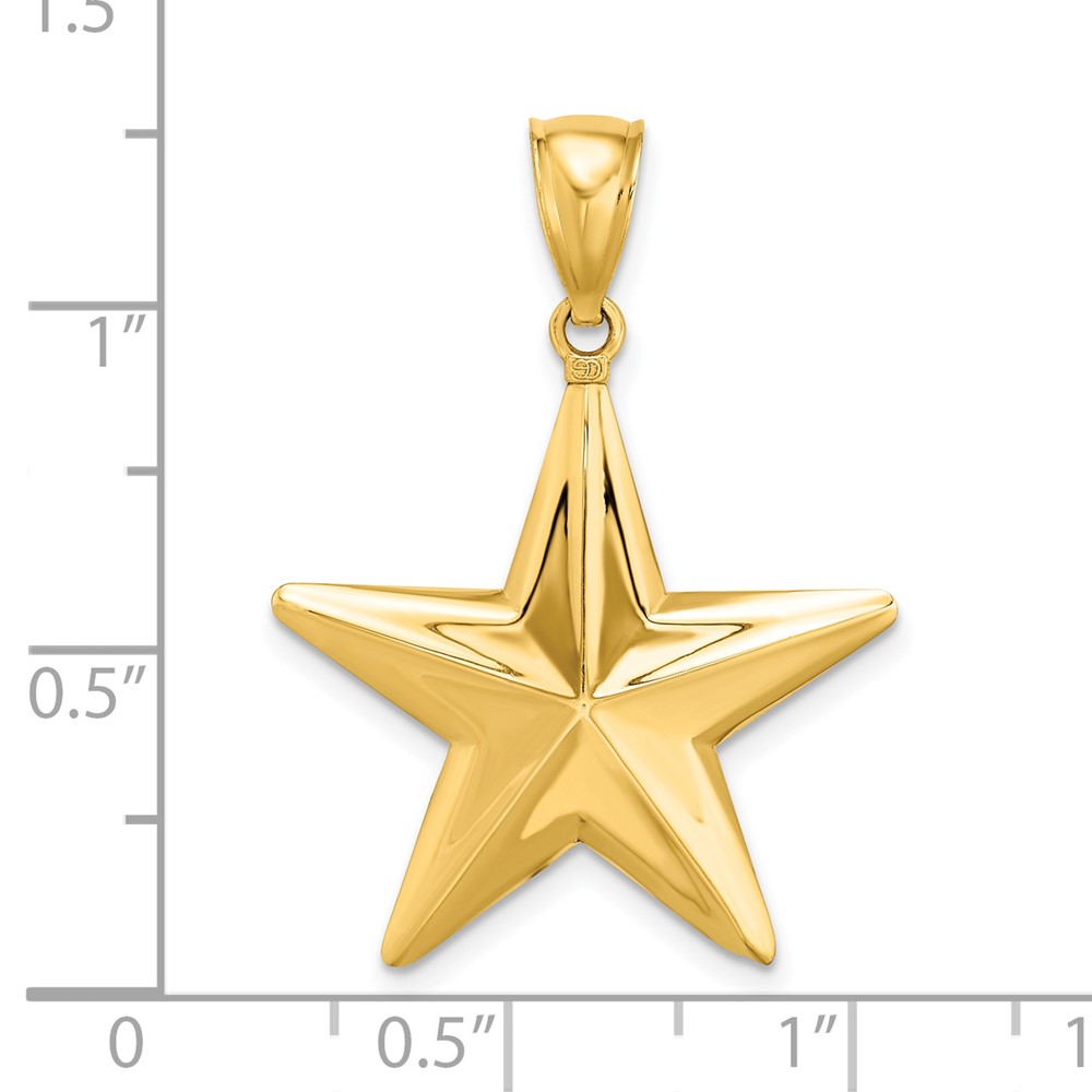 14K 3-D Nautical Star Charm (K7335)