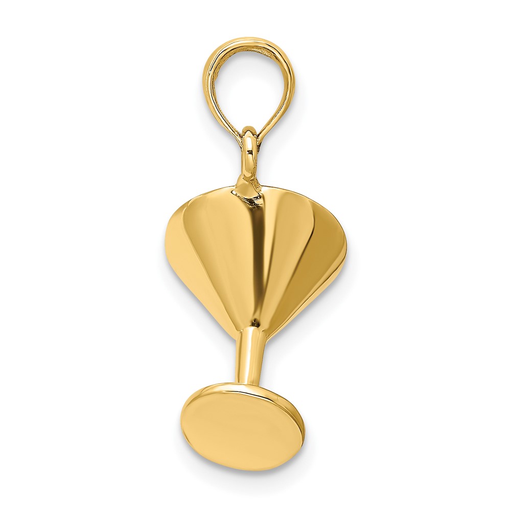 14K 3-D Polished Martini Glass Charm (K7338)