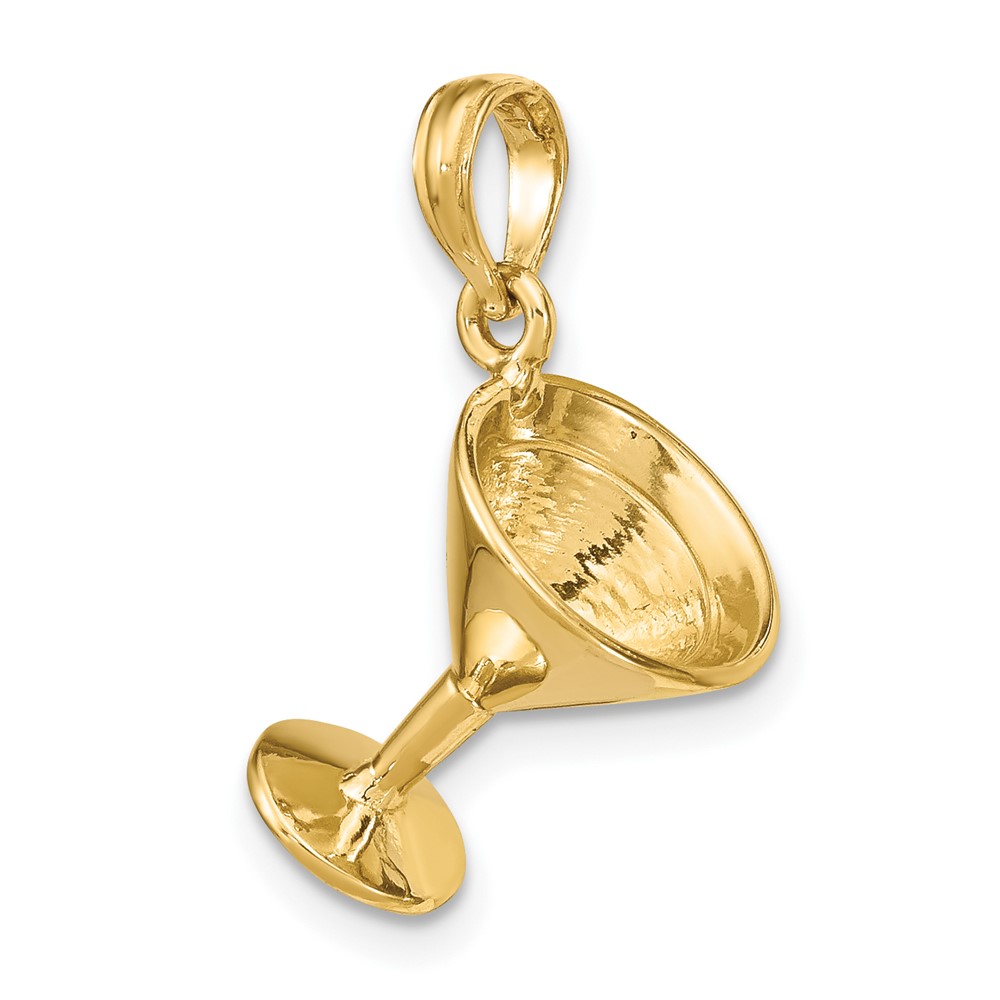 14K 3-D Polished Martini Glass Charm (K7338)