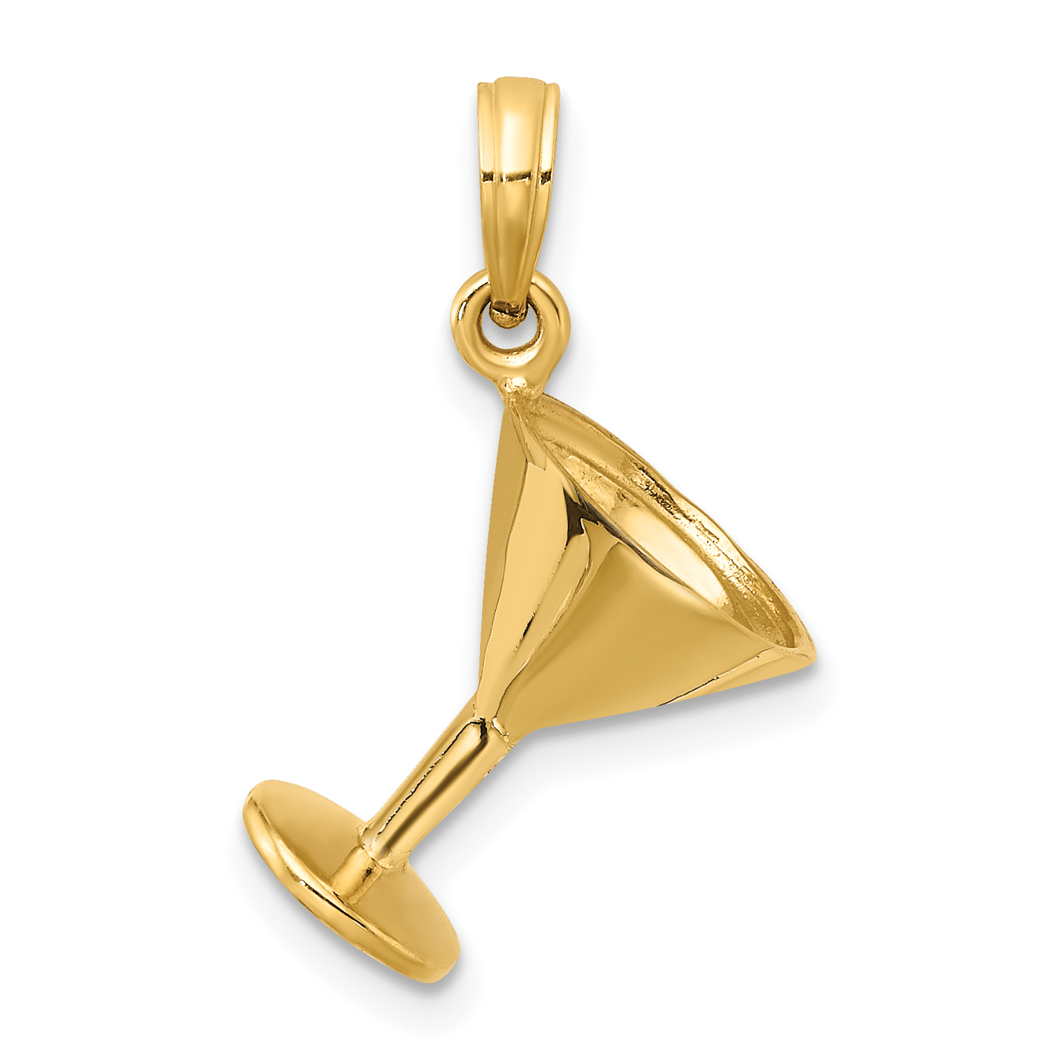 14K 3-D Polished Martini Glass Charm (K7338)