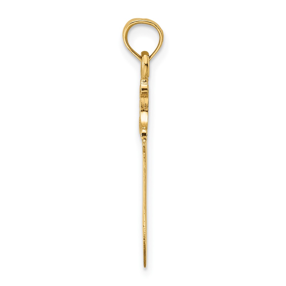 14K 3-D Polished Butcher Knife Charm (K7343)