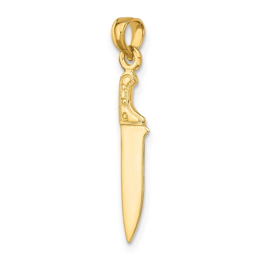 14K 3-D Polished Butcher Knife Charm (K7343)