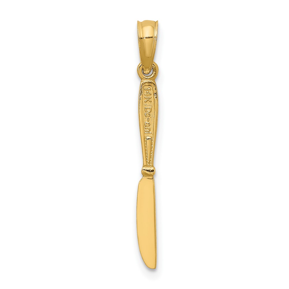 14K 3-D Polished Table Knife Charm (K7344)