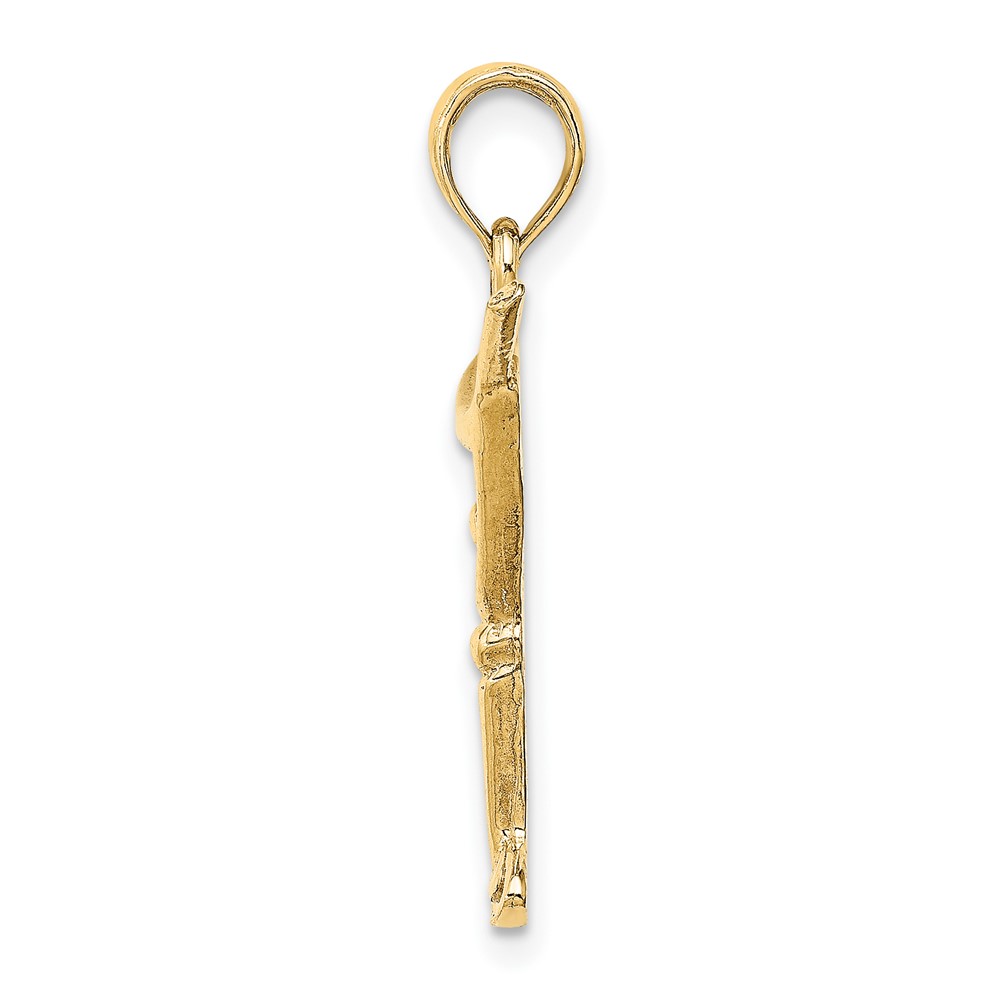 14K Polished Cut-Out Martini W/ Olive Charm (K7349)
