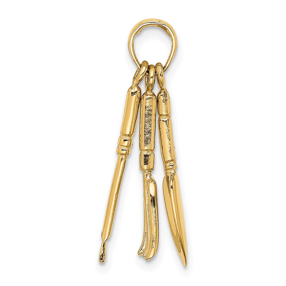14K 3-D Moveable Garden Hand Tool Collection Charm (K7350)