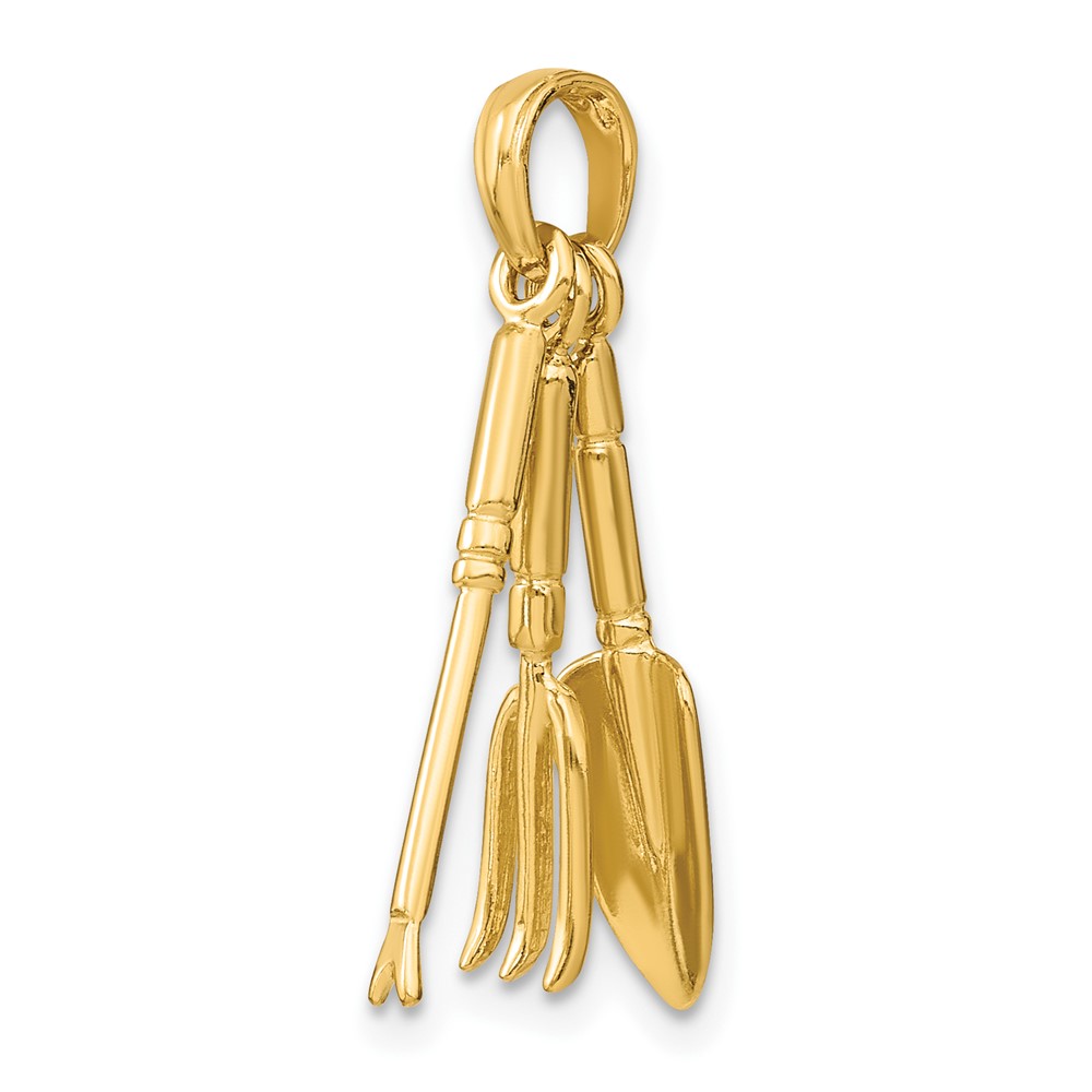 14K 3-D Moveable Garden Hand Tool Collection Charm (K7350)