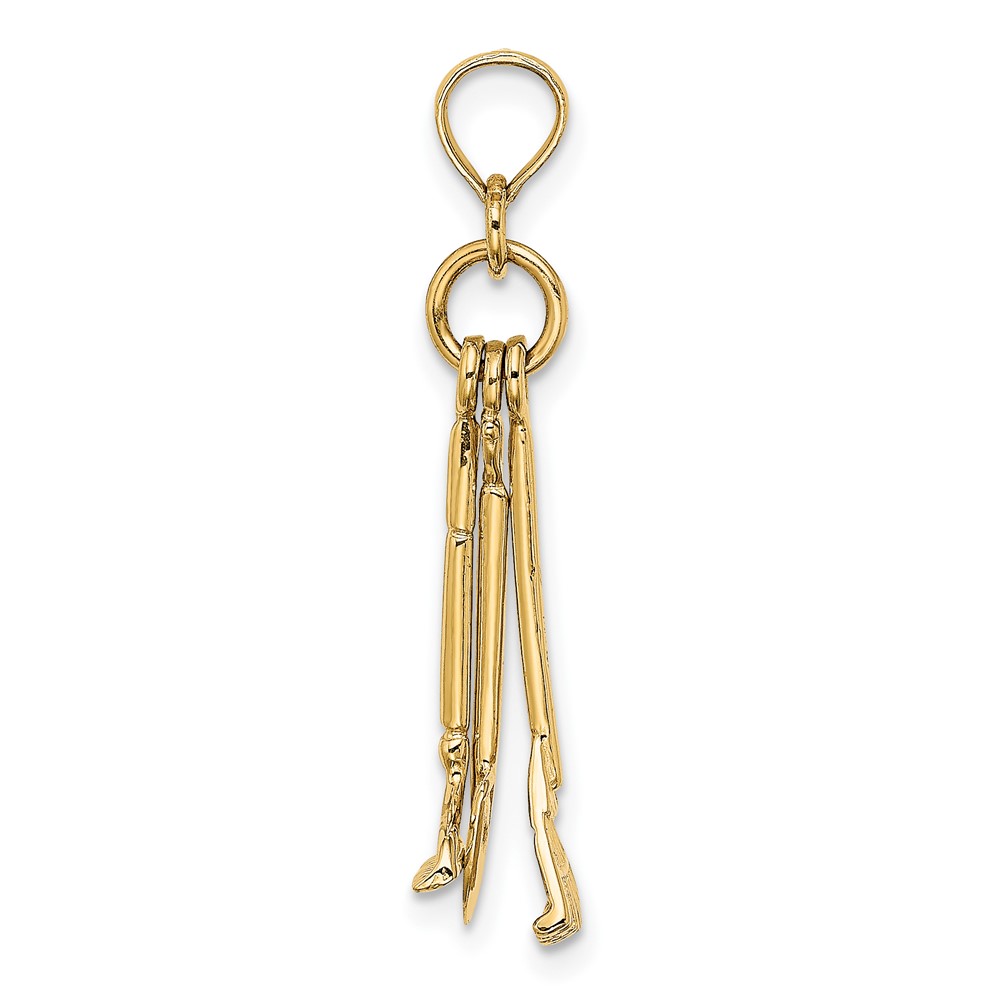 14K 3-D Moveable Garden Tool Collection Charm (K7351)