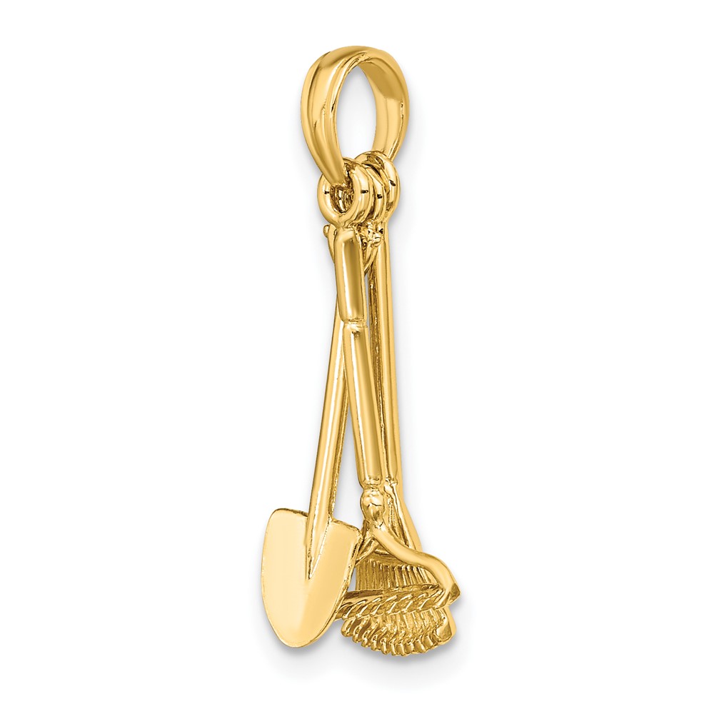 14K 3-D Moveable Garden Tool Collection Charm (K7351)