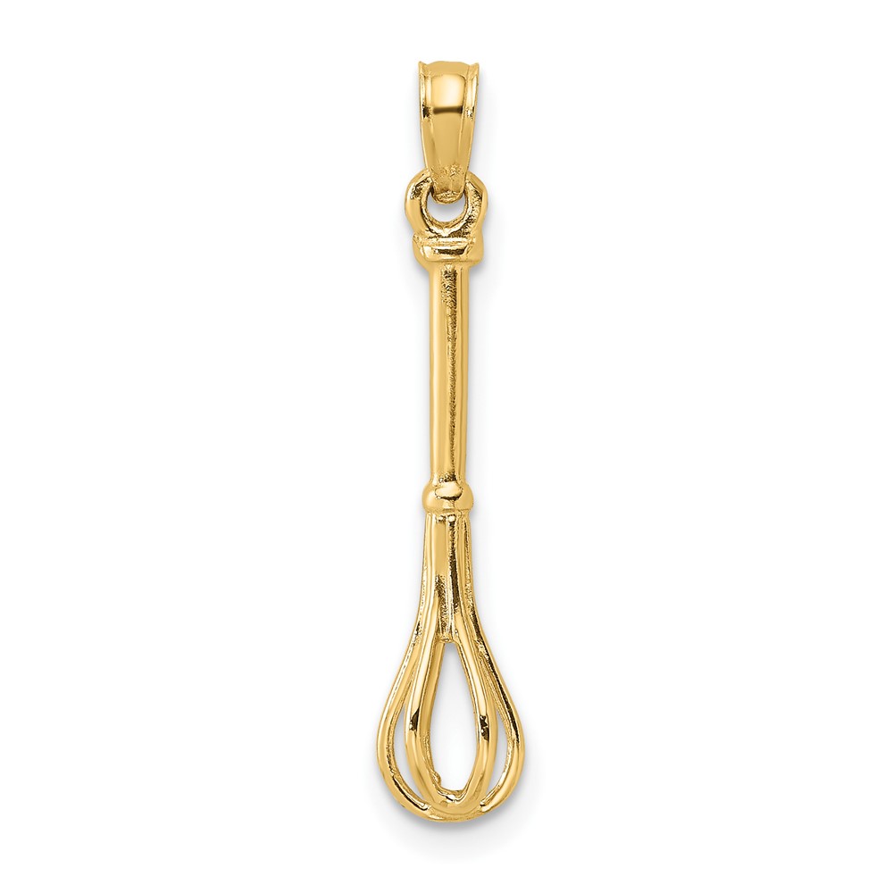 14K 3-D  Polished Whisk Charm (K7354)