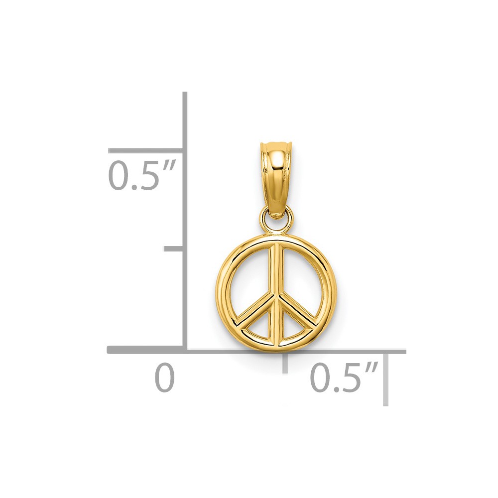 14K 3-D Peace Symbol Charm (K7357)