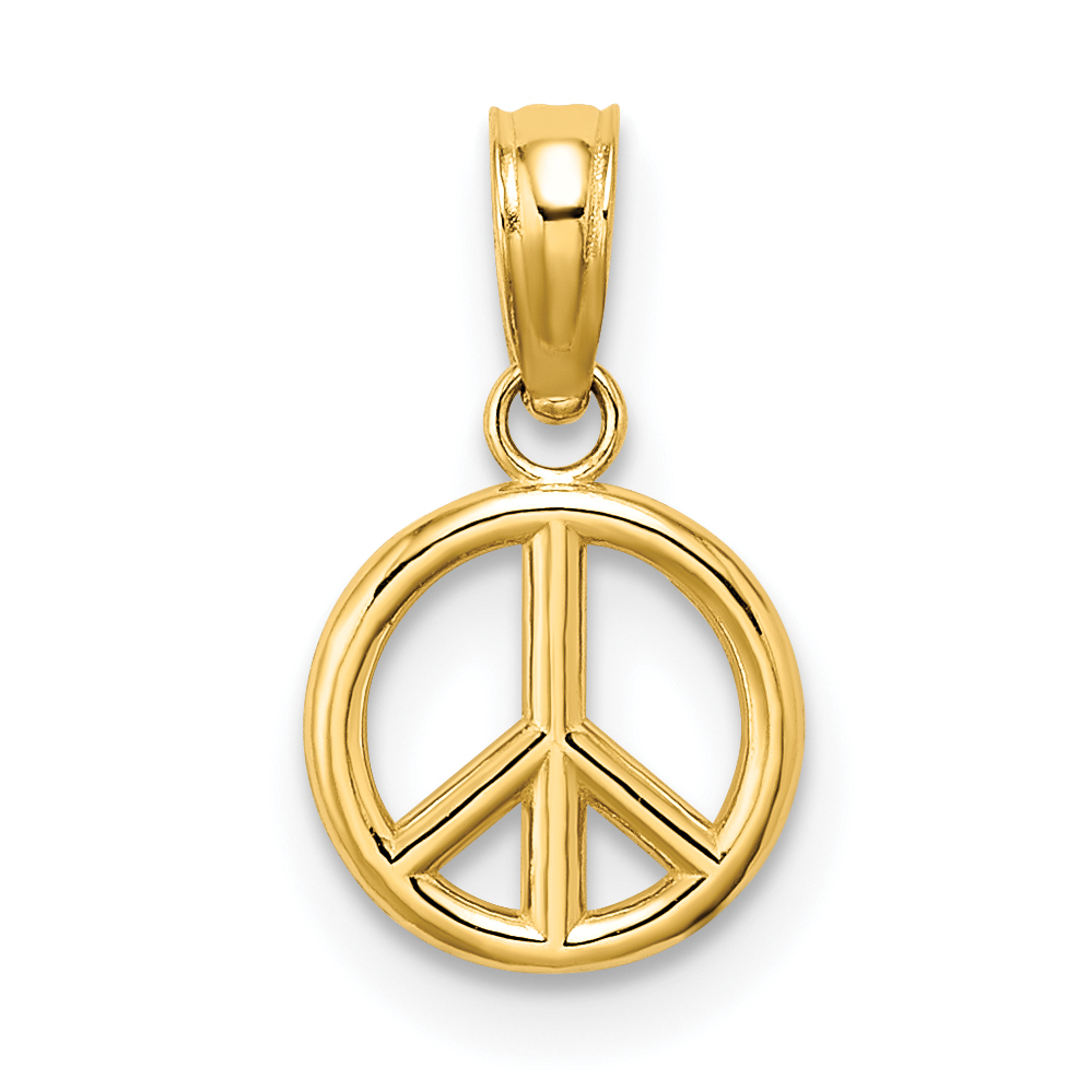 14K 3-D Peace Symbol Charm (K7357)