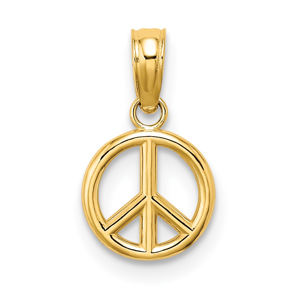 14K 3-D Peace Symbol Charm (K7357)