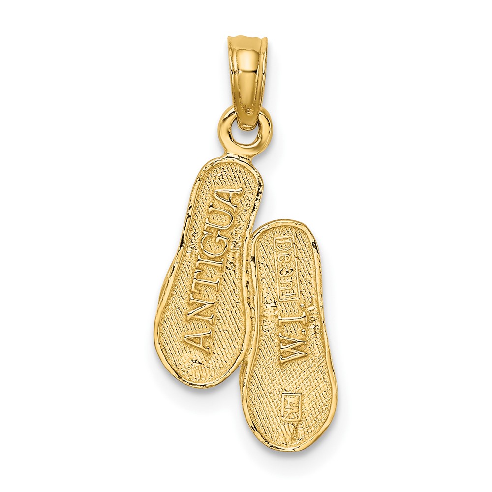 14K ANTIGUA, W.I. Double Flip-Flop Charm (K7384)