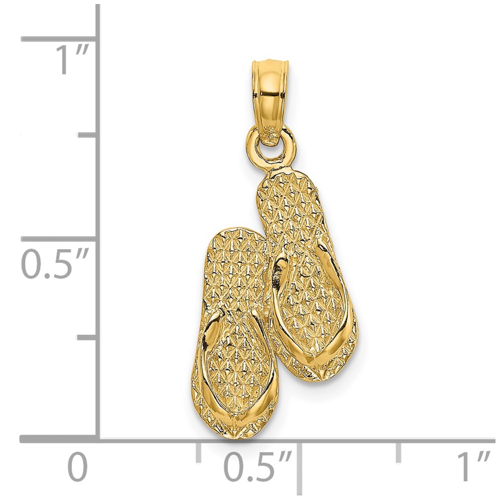 14K ANTIGUA, W.I. Double Flip-Flop Charm (K7384)