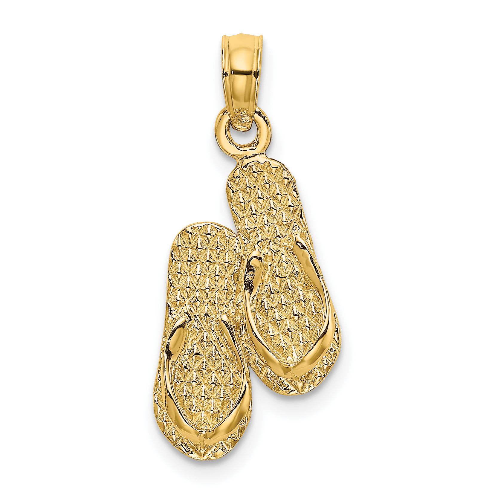 14K ANTIGUA, W.I. Double Flip-Flop Charm (K7384)