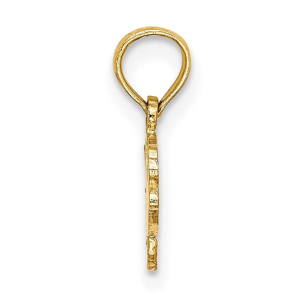 14K Flat Engraved Playful Fish Charm (K7399)
